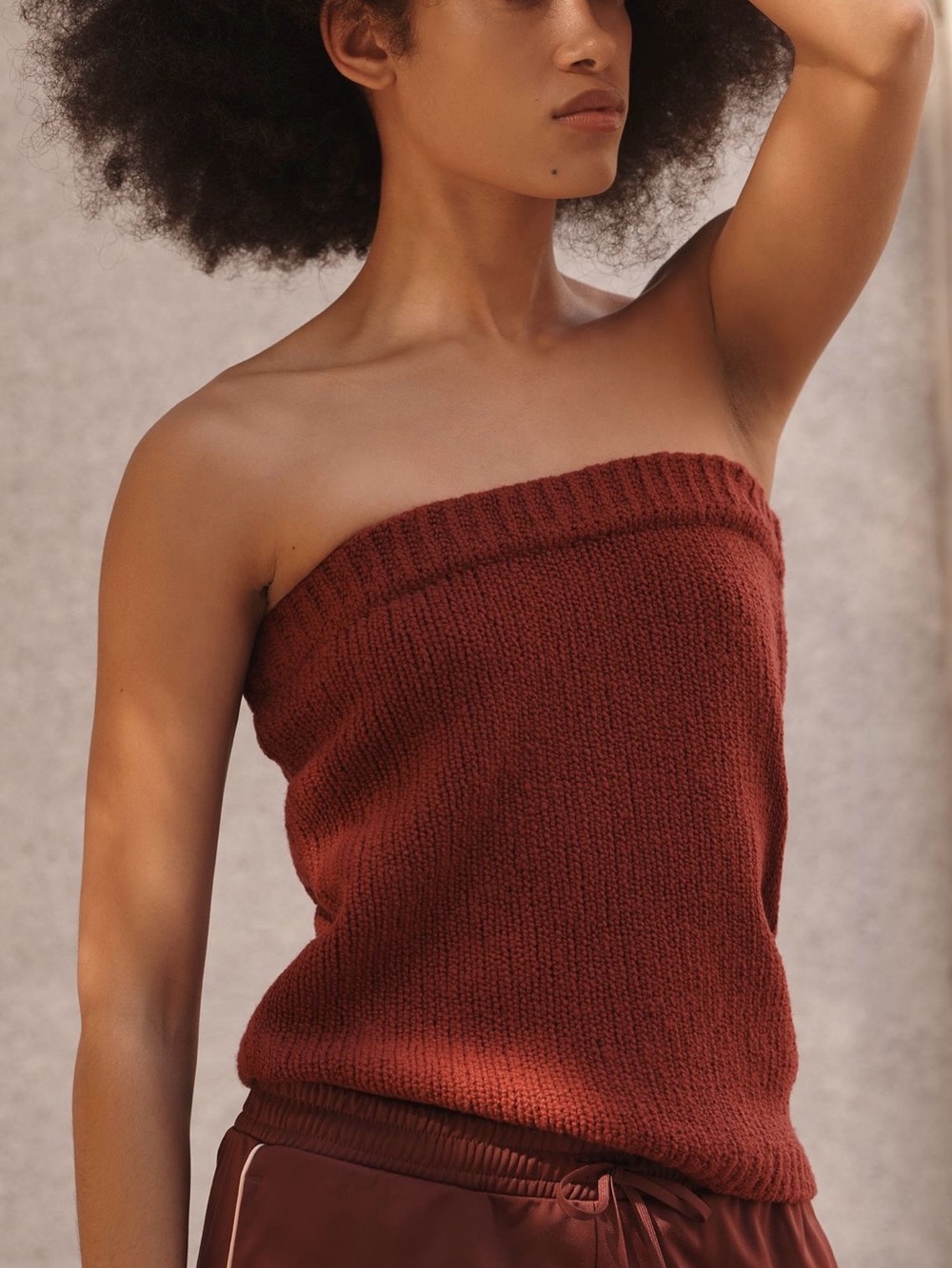 Anthropologie Flat White Tube Top Sweater